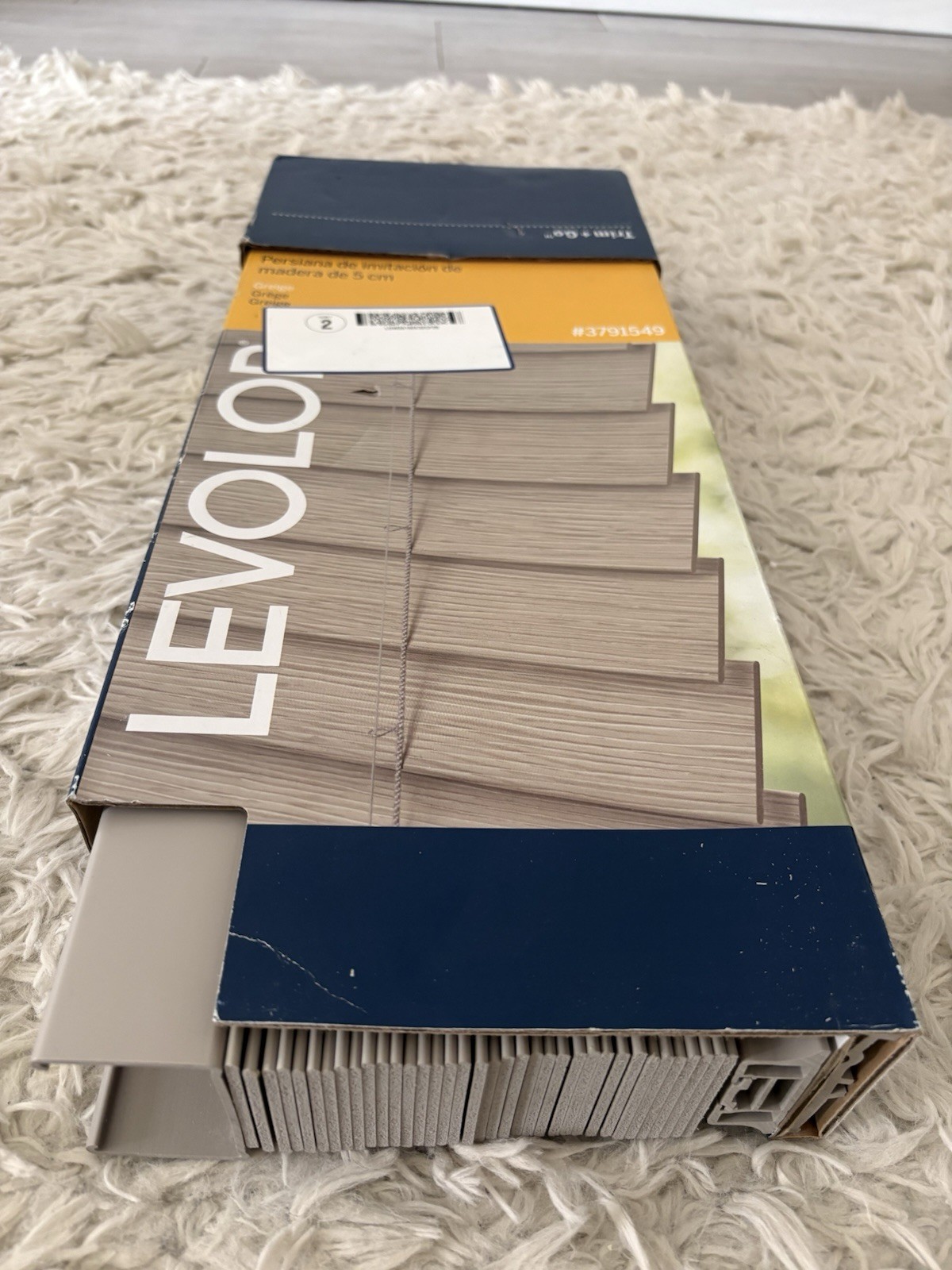 NEW Levolor Trim+Go 2” Faux Wood Blind 23” x 64” Cordless Unused