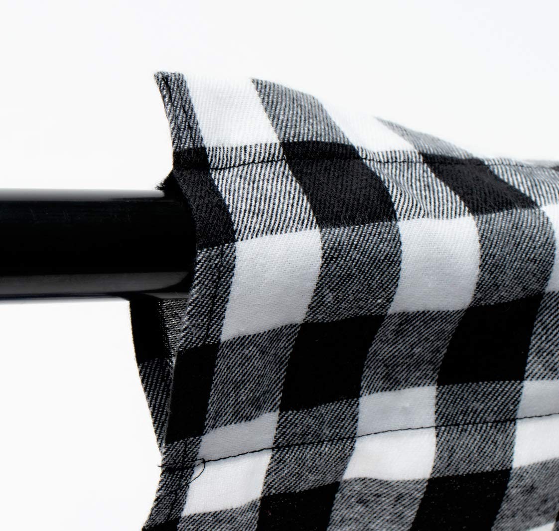 2 Pack Buffalo Check Plaid Window Valances White and Black Farmhouse Design W…
