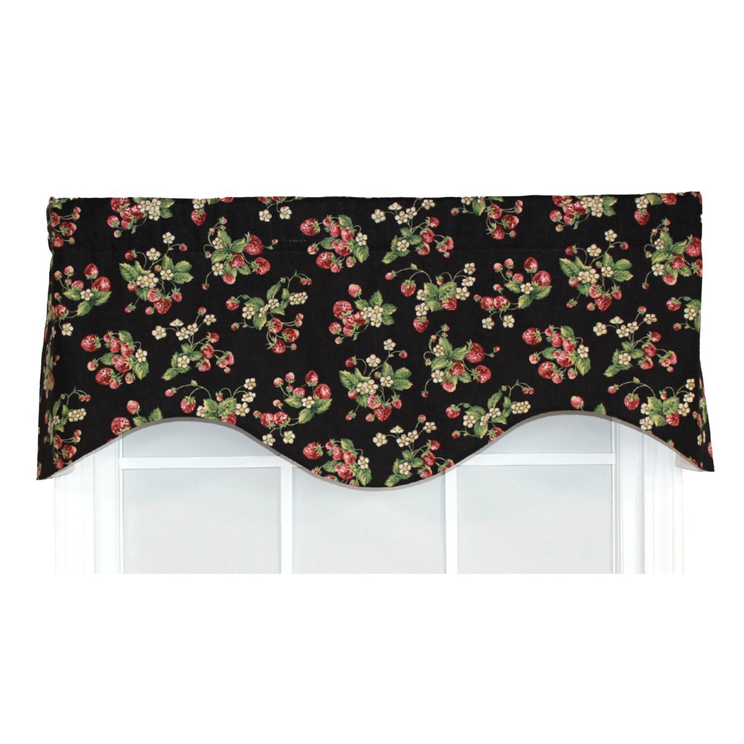 RLF Home Strawberry Cornice Valnance for Windows 50″ x 17″ Black