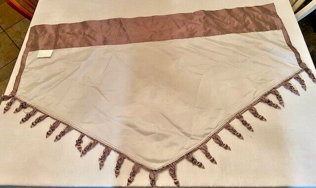 Home Classics Valances Brown/Taupe with Tassles~Rod Pocket~40″ x 24″ Set of 5