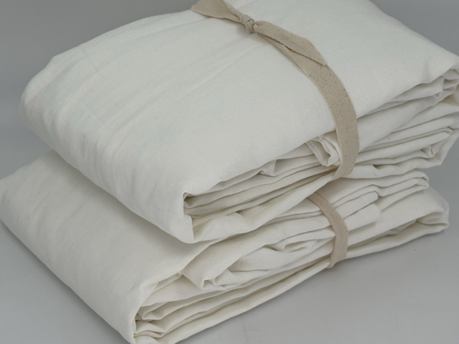 New Set/2 CUSTOM West Elm European Flax Linen Cotton Lined Curtain, White 90×104