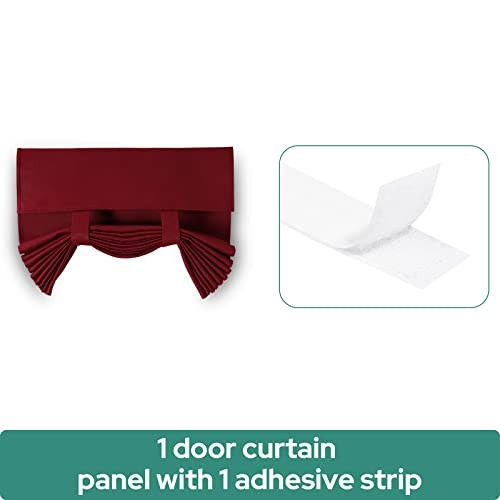 HOMEIDEAS Burgundy Blackout Door Curtains Red Privacy French Door Curtains, 26 X