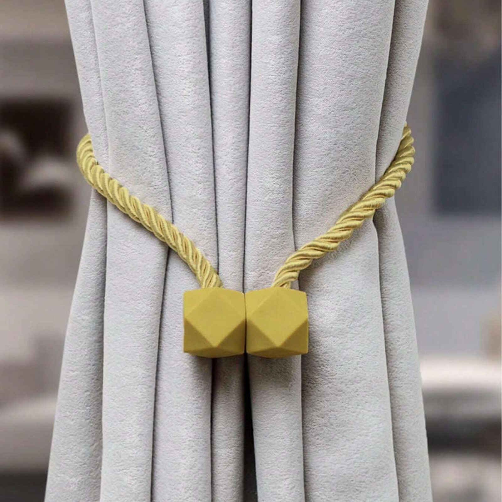 2X Magnetic Curtain Tiebacks Tie Backs Buckle Clips Weave Rope Holdbacks NEW