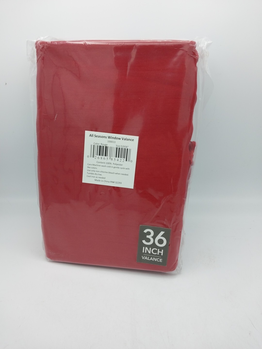 All Seasons Elrene Rouge Faux Silk Rod Pocket Blackout Valance 52 in X 36 in Red