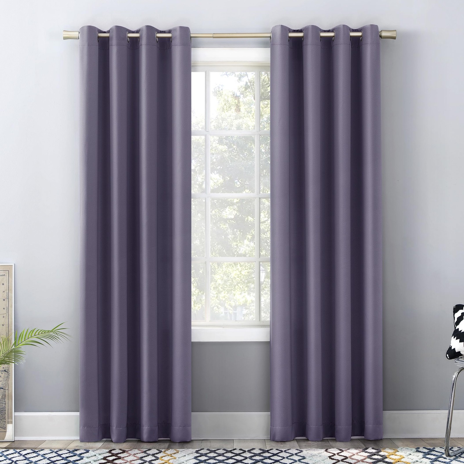 Barrow 2-Pack Energy Saving Grommet Curtain Panel Pair, Lavender, 54″ W x 84″…