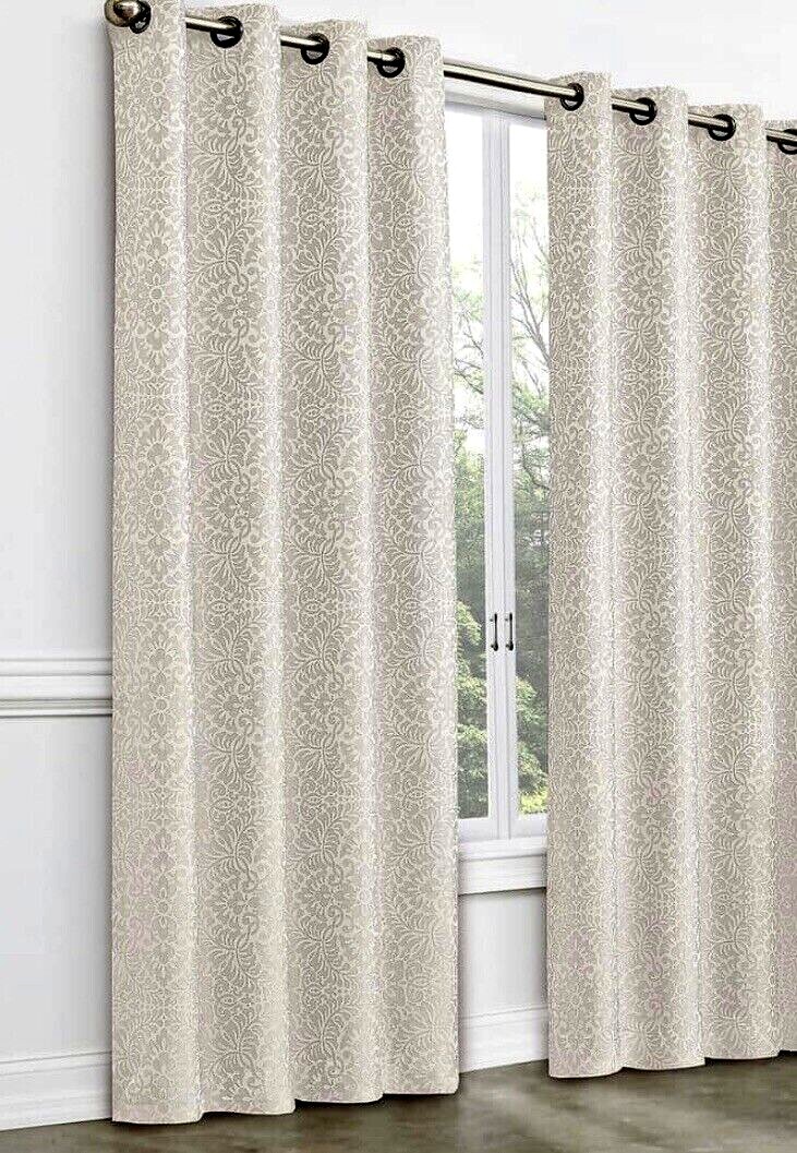 JCP HOME 50″ X 120″ PLAZA TAPESTRY BLACKOUT GROMMET PANEL PEBBLE BEACH NEW