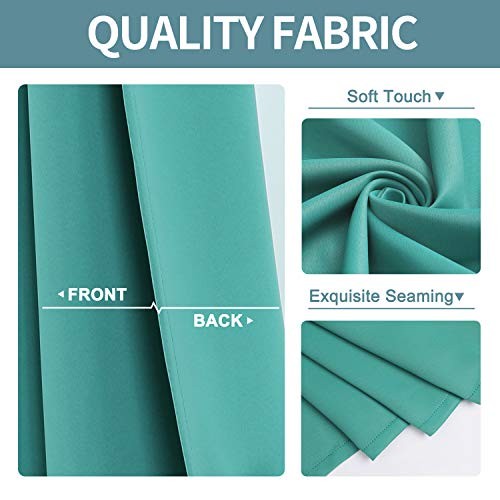 Grommet Blackout Curtains for Bedroom – Thermal 52″W x 45″L (Pack of 1) Teal