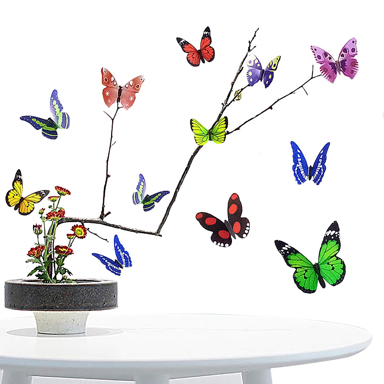 PARLAIM 104PCS Butterfly Wall Decals for Wall-3D Butterflies Multi