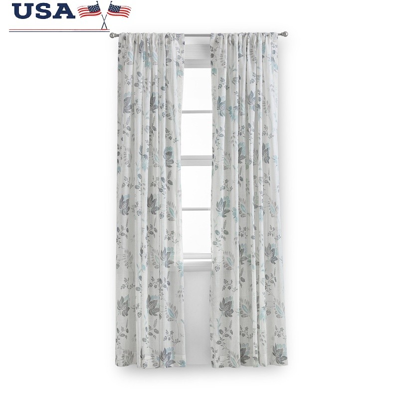 Cotton Sheer Curtain Panel Rod Pocket Lightweight Machine Washable Home Decor US