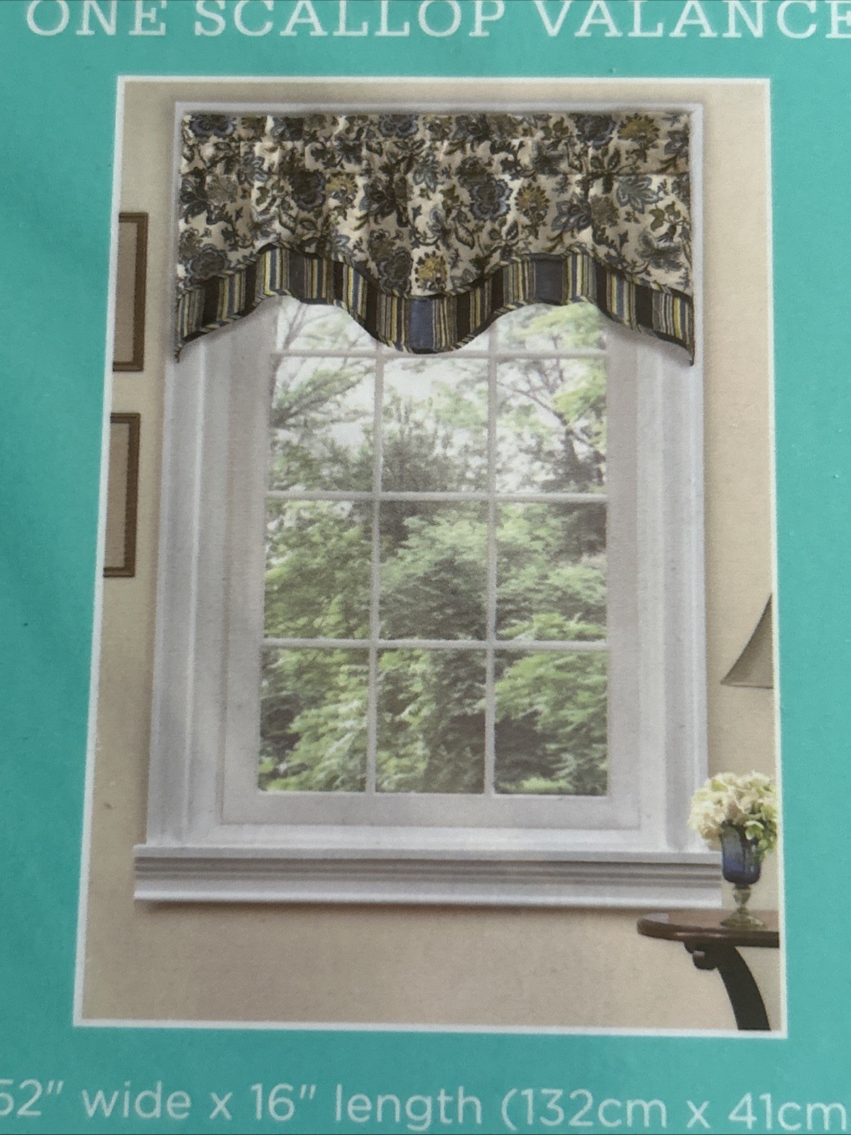 Waverly Navarra Porcelain Scallop Valance 52×16″, Traditions, Blue, 10 Available