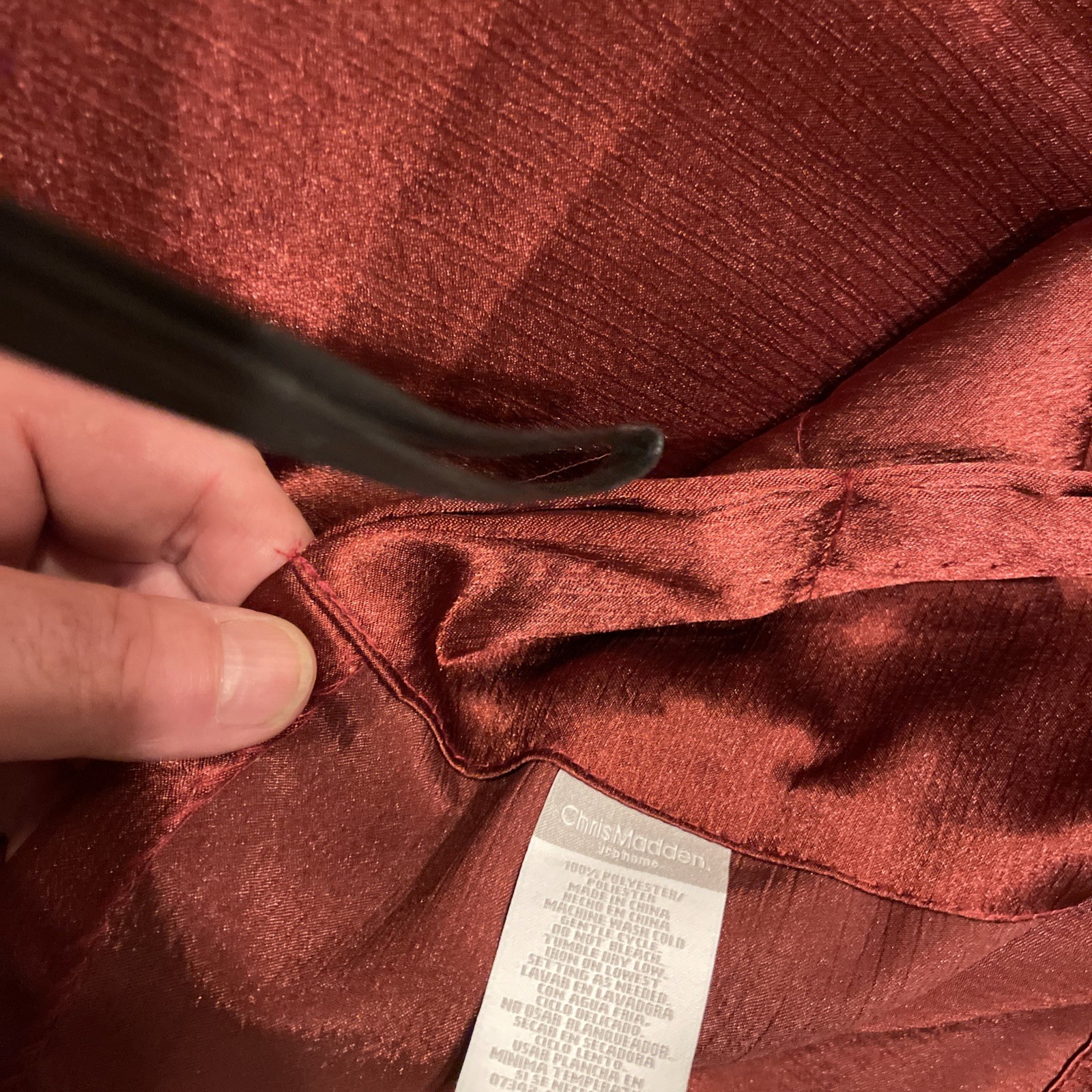 J C Penney Chris Madden Burgundy Pair of Pole Top Curtains 52″ X 84″ Drapes