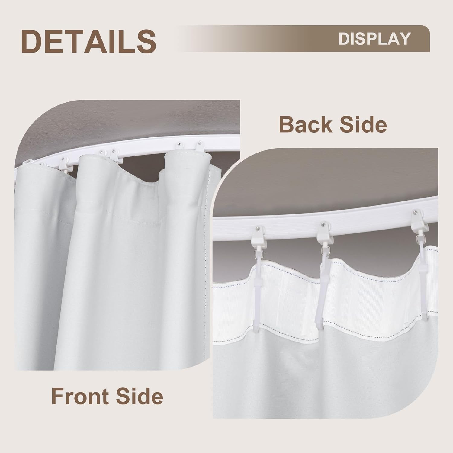 MaKefeile Room Divider Curtains & Flexible Bendable Tracks Set,Privacy Dividers