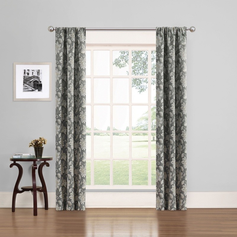 Blackout Curtain Rod Pocket Panel Set of 2 Gray, 37″ W x 84″ L