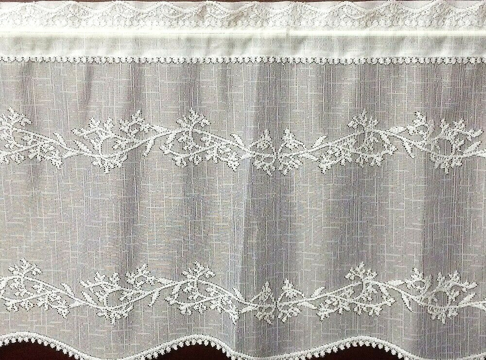 Sheer Divine Heritage Lace Window Valance White 60″ X 16″ Livingroom Bedroom