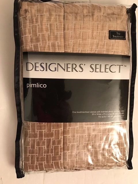 Designers’ Select Pimlico Inverted Pleat/Back Tab Window Valance in Sand