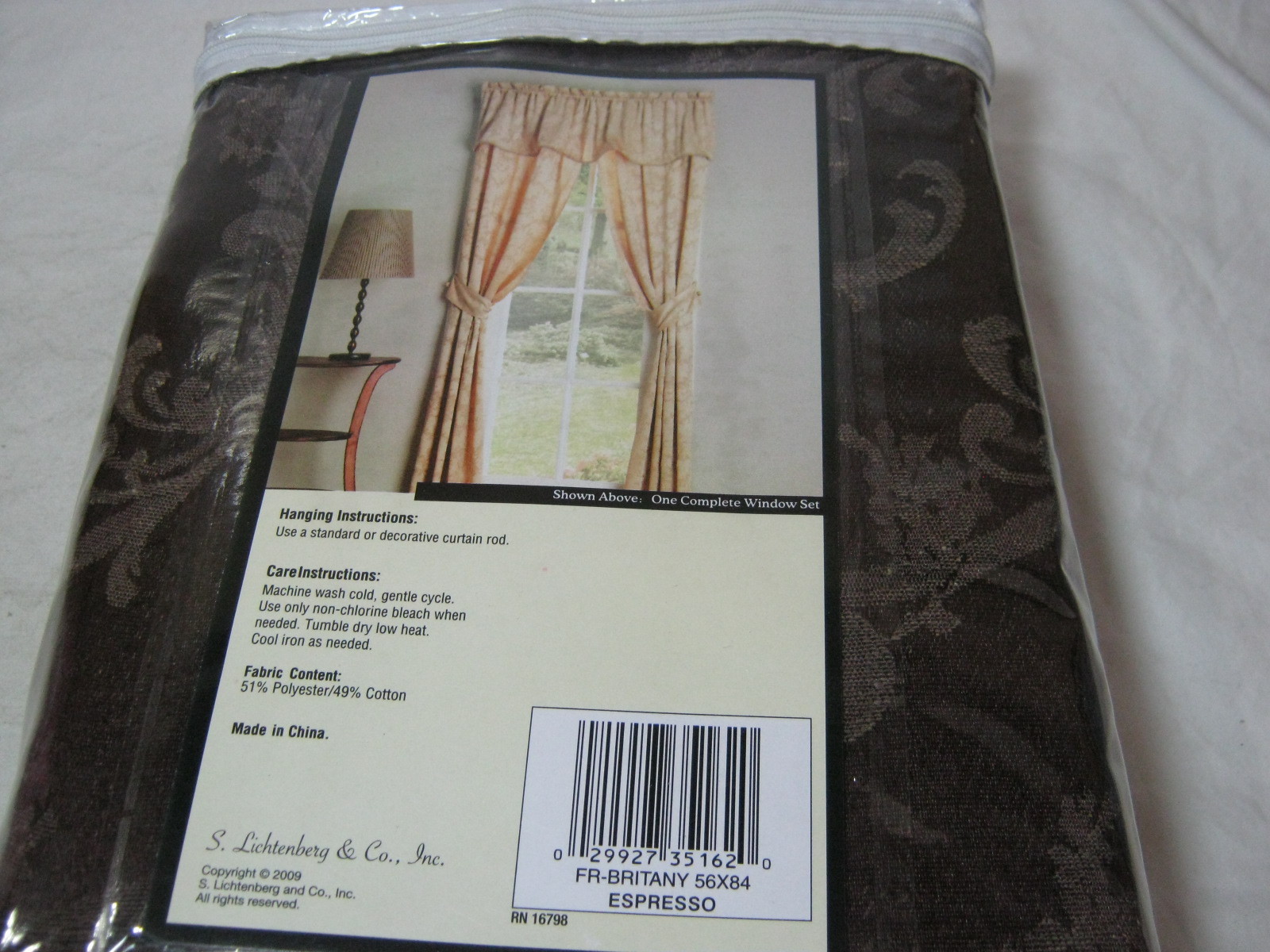 New S. Lichtenberg & Co Brittany Complete Window Set 56×84 Espresso – NIP