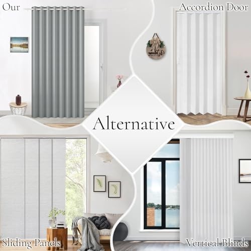 100% Blackout Magnetic Pleated Curtains – Thermal Insulated Drapes, W60 x L80, G