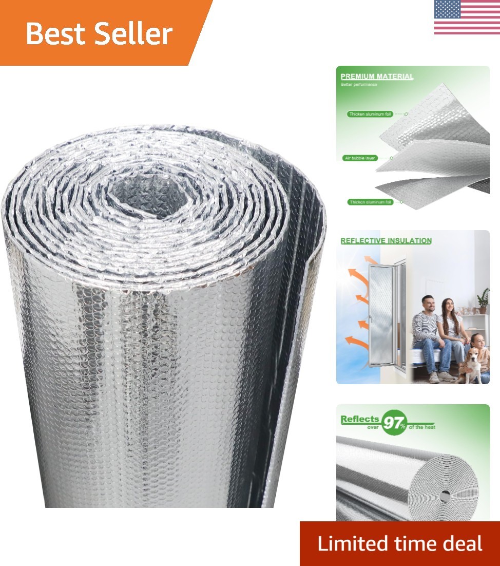 Winter & Summer Window Insulation Kit: 48» x 10ft Reflective Heat Barrier