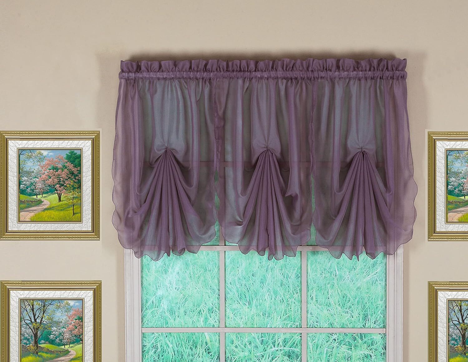 Today’s Curtain Emelia Original Voile Fan Insert, Amethyst, 30″ W x 40″ L Amethy