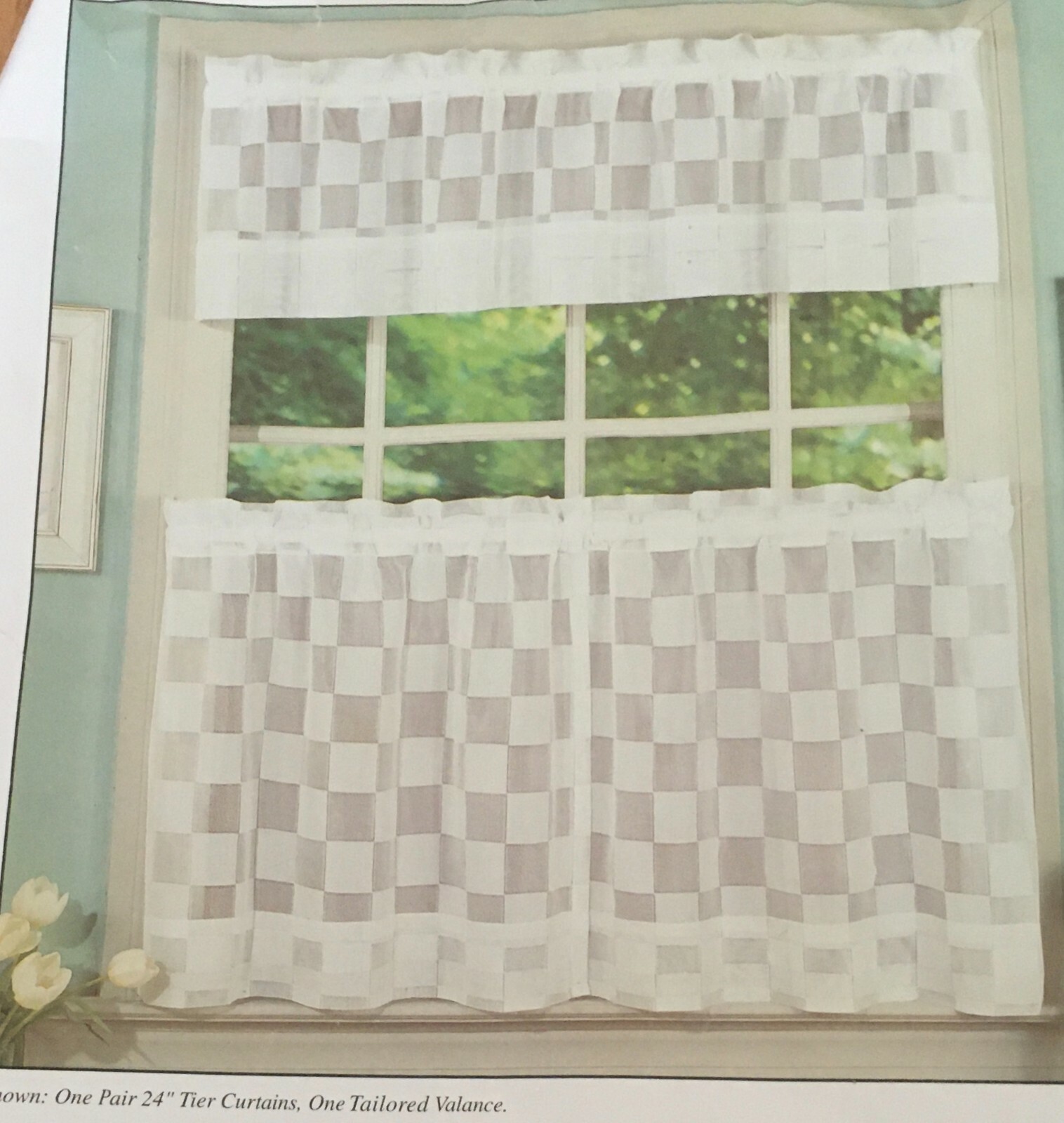 Vintage Checkers Tier Style #6329 Sz. 60″X 36″ BY LORRAINE HOME FASHIONS