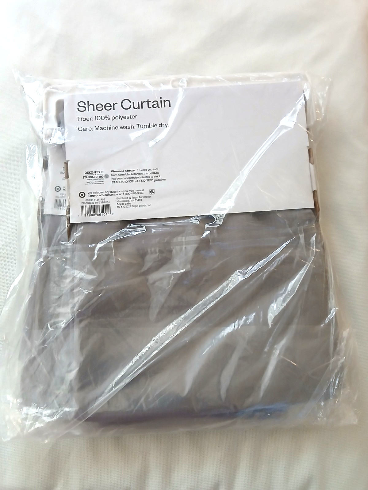 2 – ROOM ESSENTIALS Single Sheer Curtain (60″W X 84″L) GRAY – FACTORY SEALED!!!