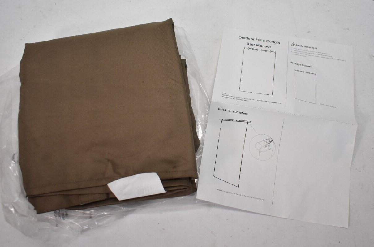 Outdoor Patio Curtain Brown Single Panel Brown 54″ x 120″ Drape 07PCN004-54120