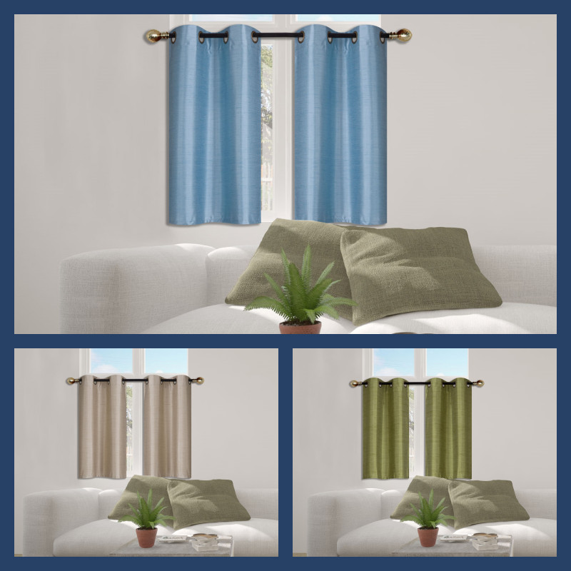 MODERN STYLISH WINDOW VALANCE SHORT CURTAIN DRAPERY FAUX SILK LIGHT WEIGHT N25