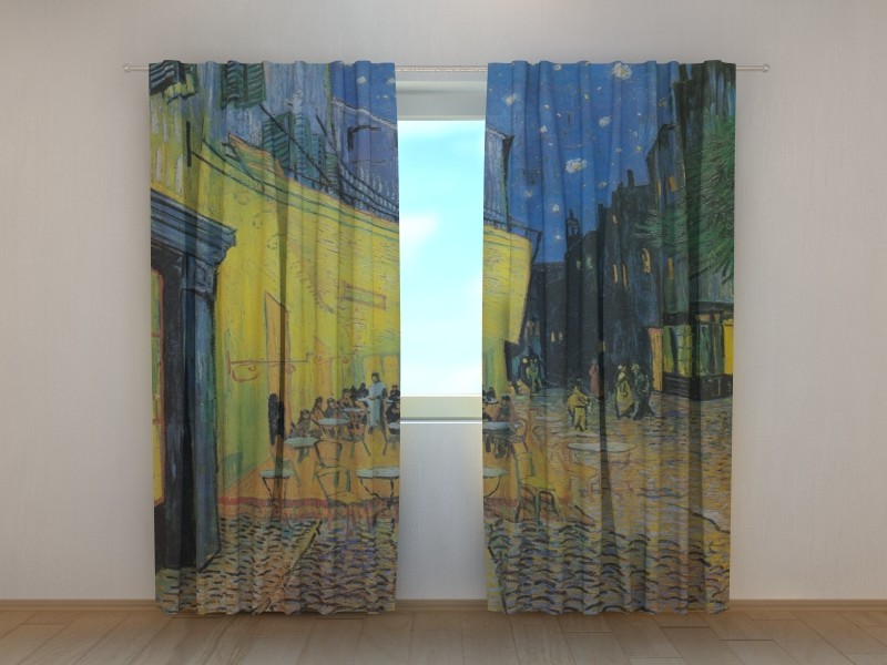 Art Curtain Vincent van Gogh Terrace of the Cafe, Art Blind van Gogh, any sizes