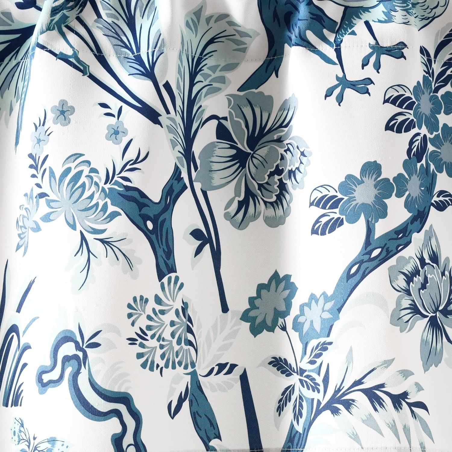 Dolores Light Filtering Valance Curtains Single, 52″ W x 18″ L Blue – Valance…
