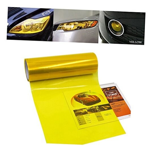 Car Light Tint Film Headlight Fog Light Taillight Tinted Vinyl Tail 1PC Yellow
