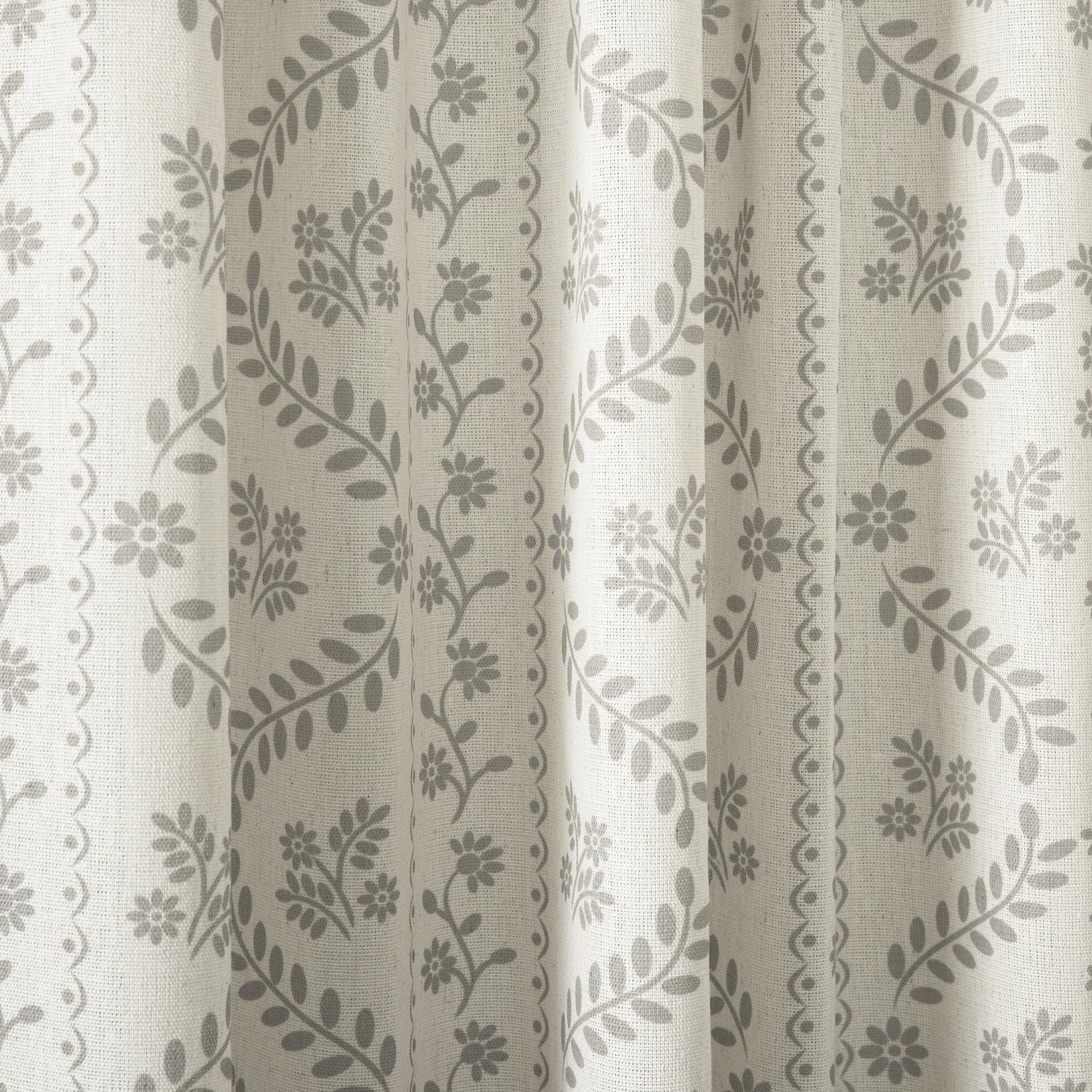 Doreen Window Curtain, Delicate Floral Pattern, 132.1 x 213.4cm W x L, Grey
