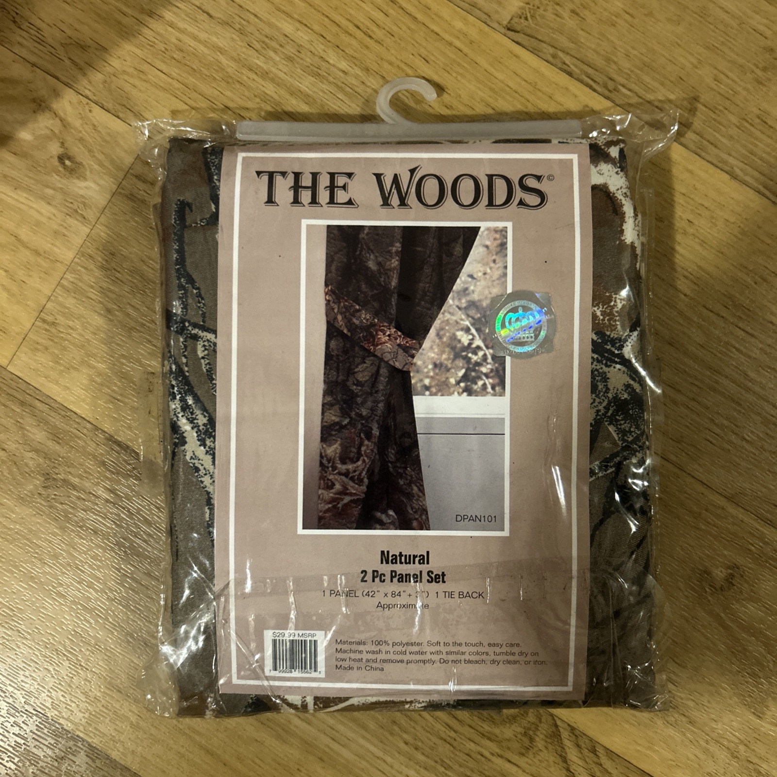 Natural CAMO CAMOFLAGE THE WOODS CABIN WINDOW DECOR Panel Set 2pc 42x84x3