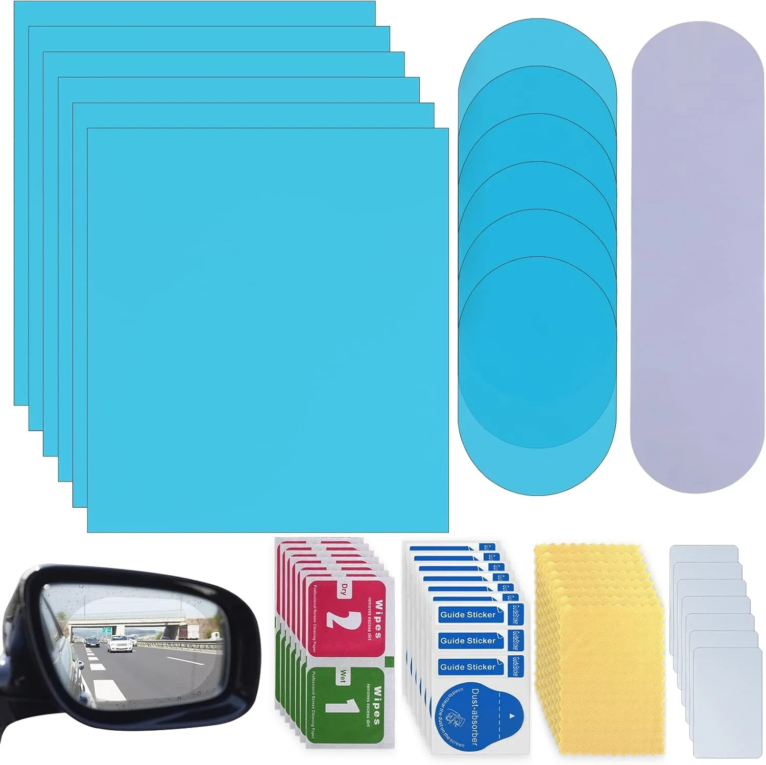 20 Pack Car Rearview Mirror Film,Anti Fog anti Scratch Interior Rearview Mirr…