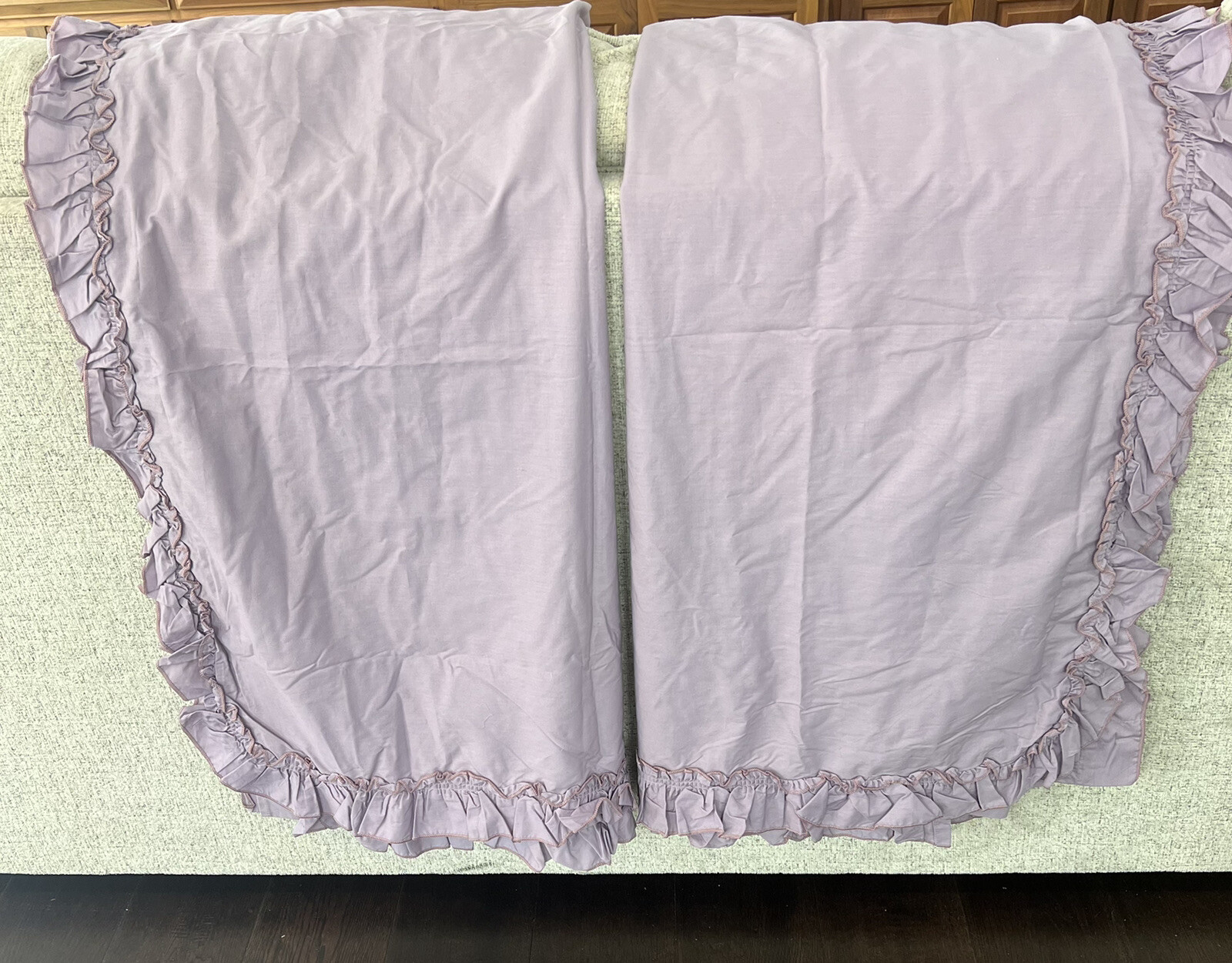 JC Penney Set of 2 Lavender Purple Curtain Panels 63×84” Ruffle Curtains