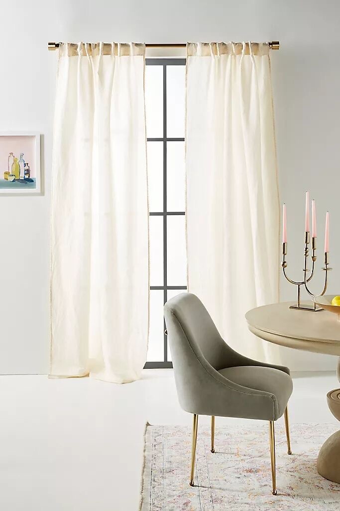 NEW ANTHROPOLOGIE TESSA CURTAIN SINGLE PANEL IN IVORY 60 X 96