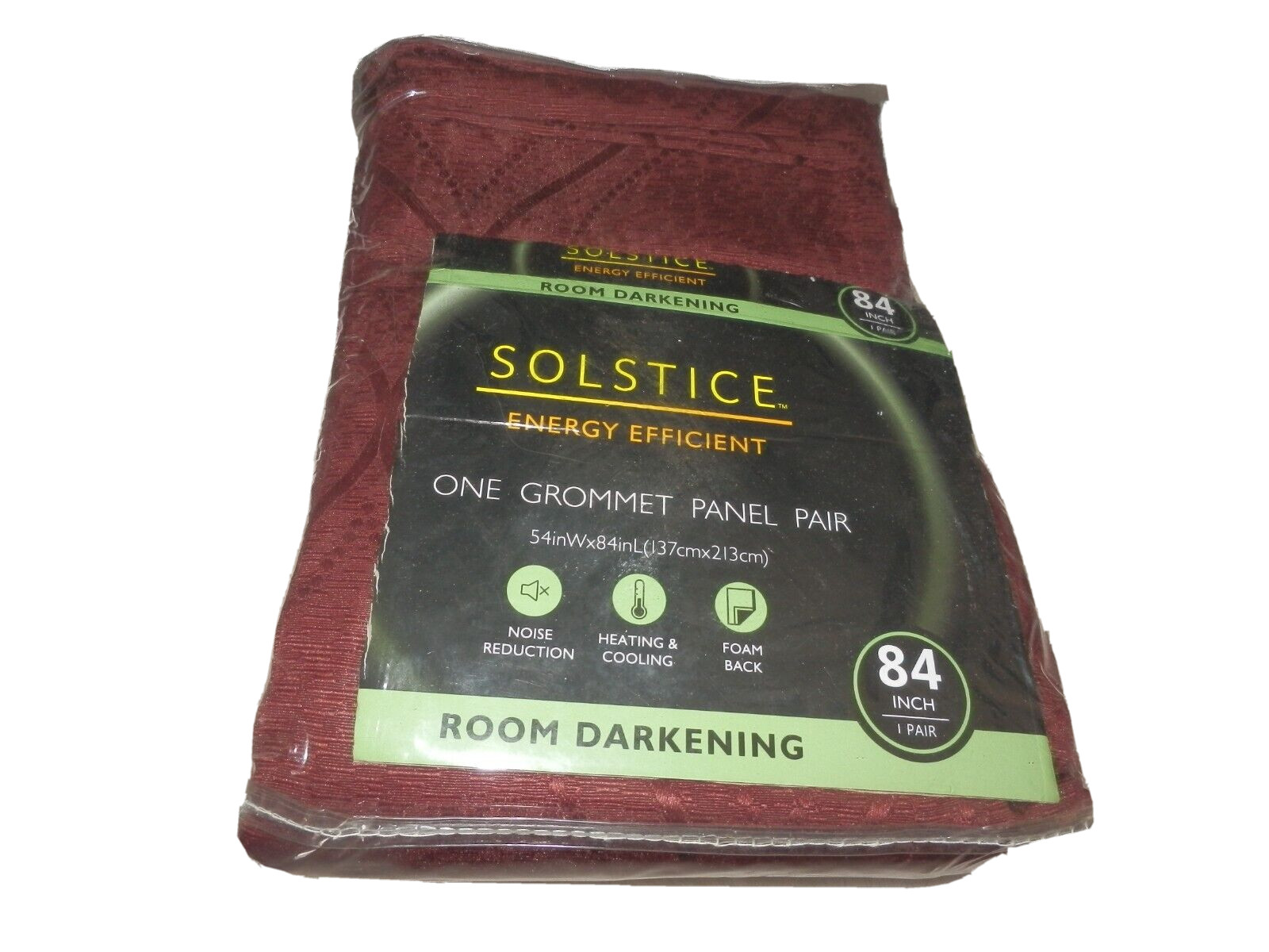 2 NEW SOLSTICE Room Darkening PANEL CUTAINS 84″ Grommets BURGUNDY WINE RED