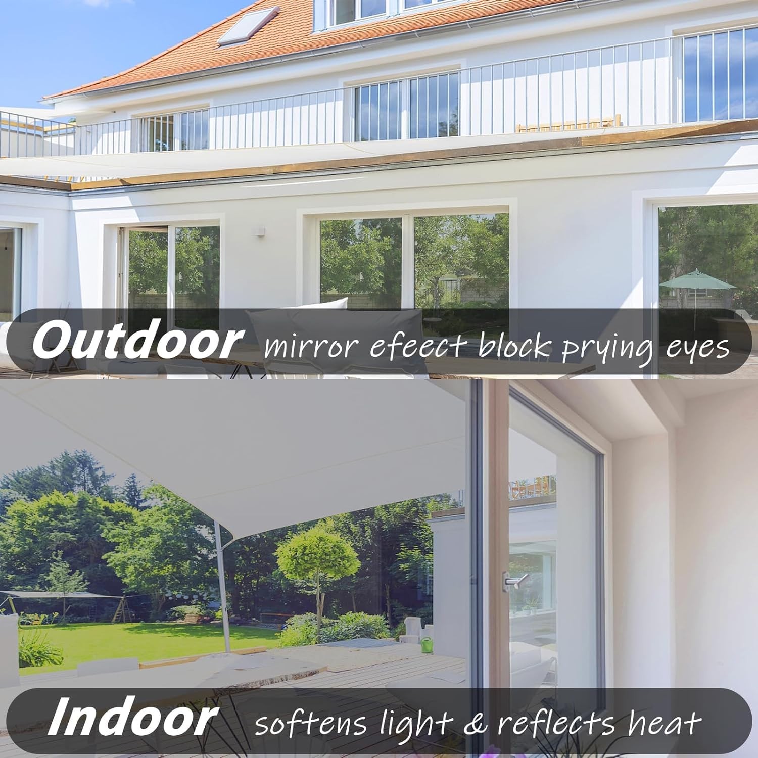 Privacy Film 35.4″x78.7″ One Way Window Tint, See Out Not In, Reflective, UV …