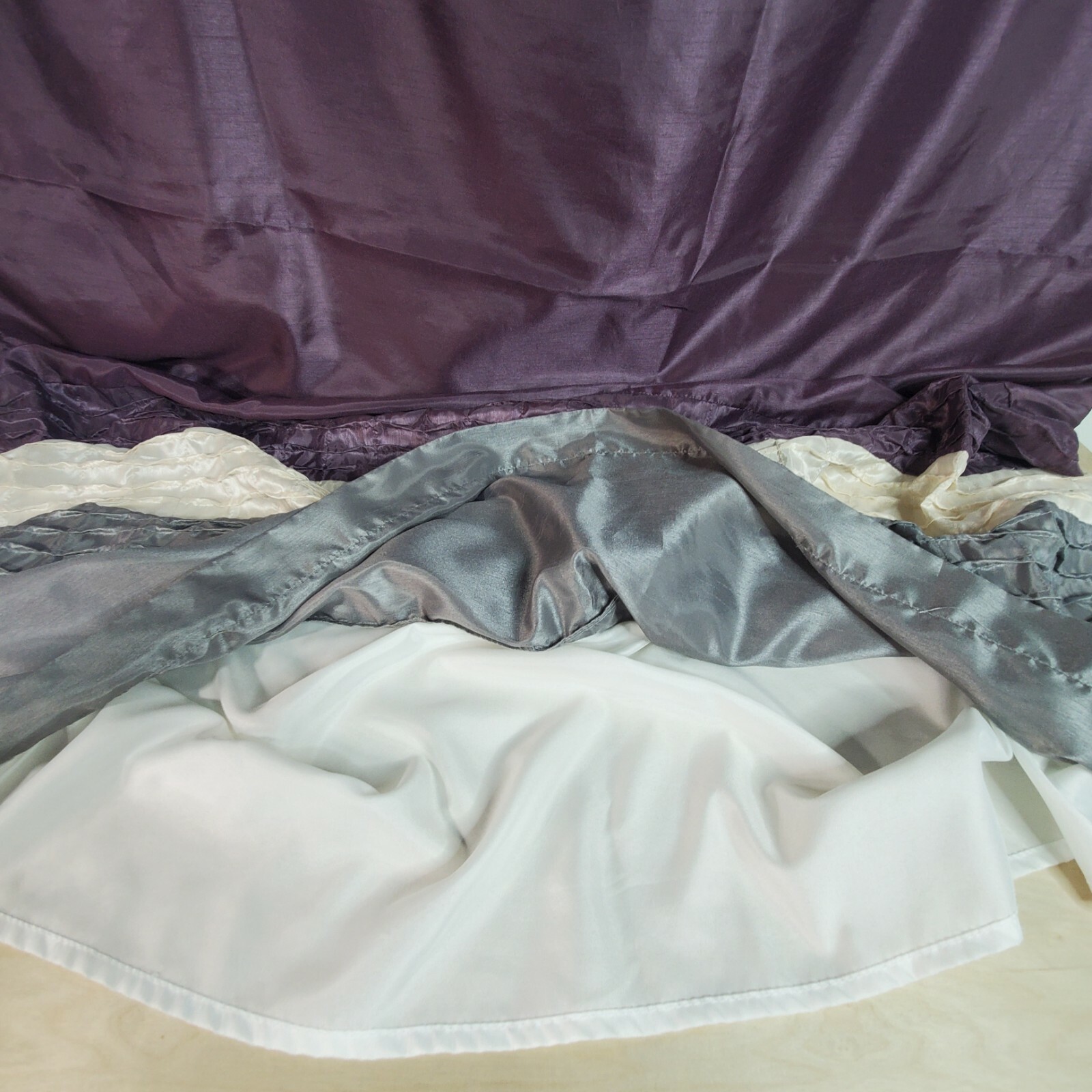 Lush Decor 54 x 84 Purple White Gray Ruffle Window Curtains Panel 1 Count