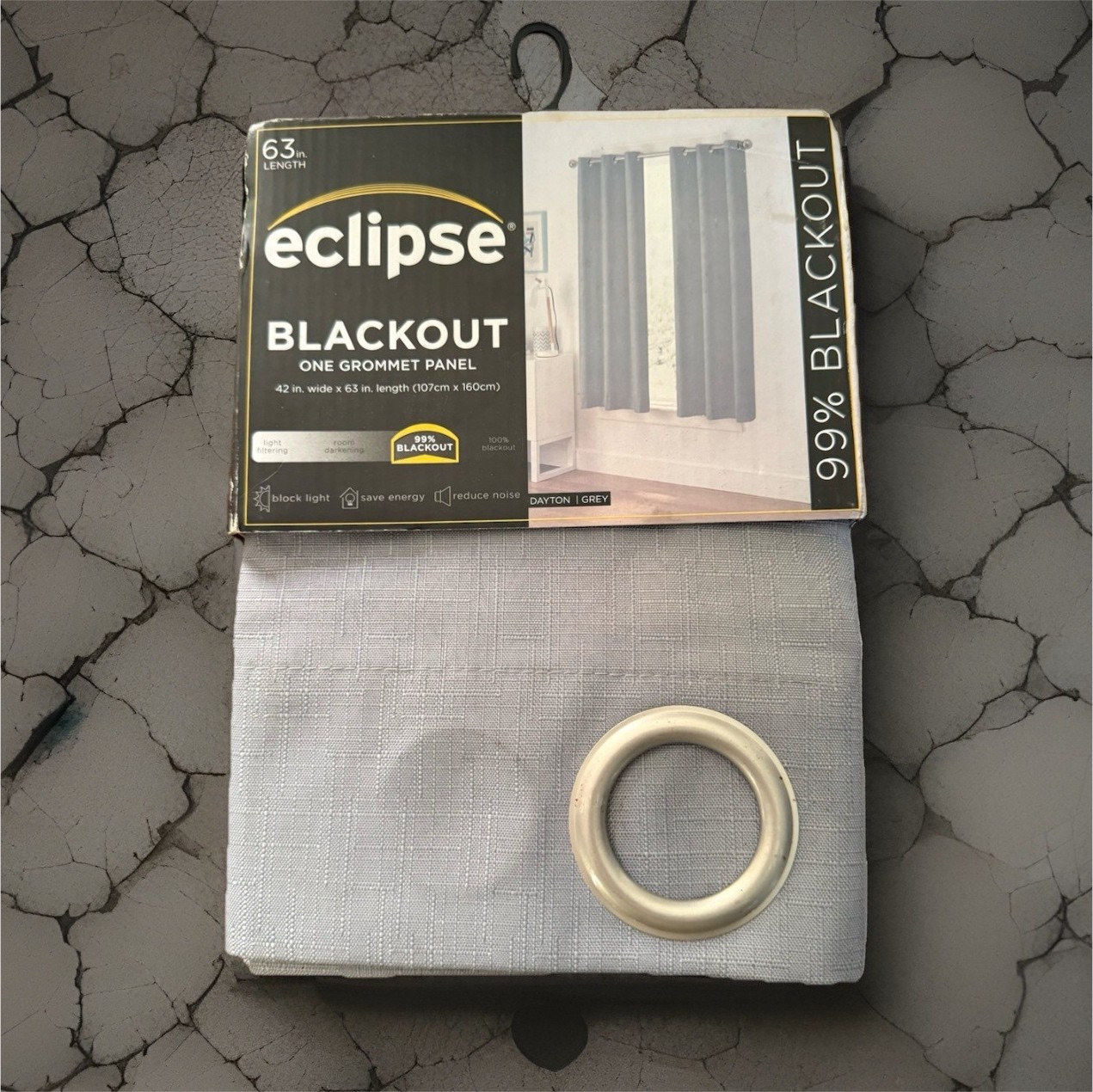 Eclipse Blackout Grommet Panel Dayton Grey 42x63in Noise Reducing Thermal Energy