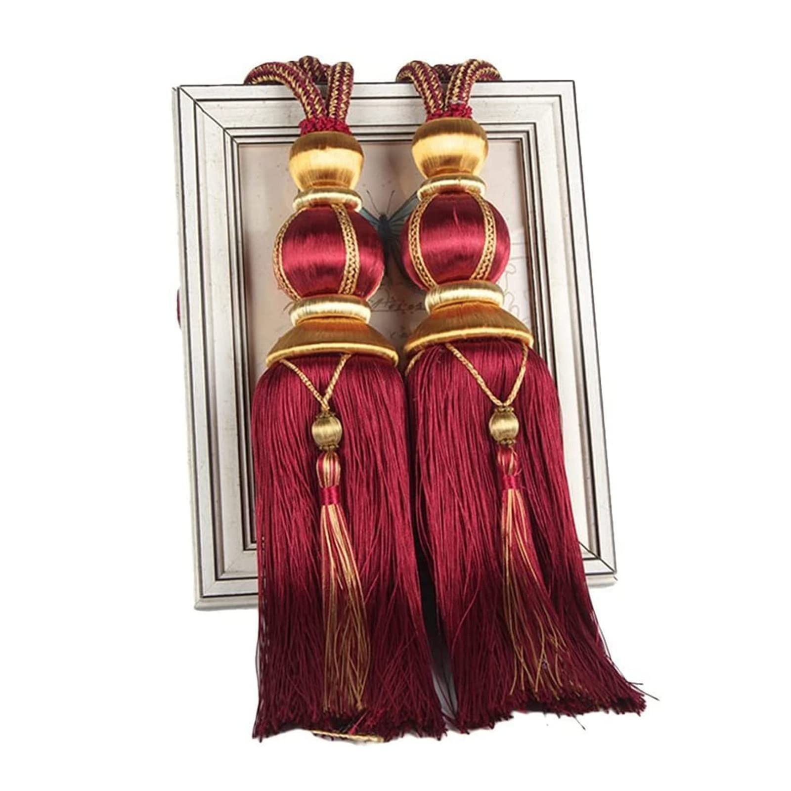 Paired Lantern Single Hanging Ball Tassels Curtains Buckle Sling Binding Lant…