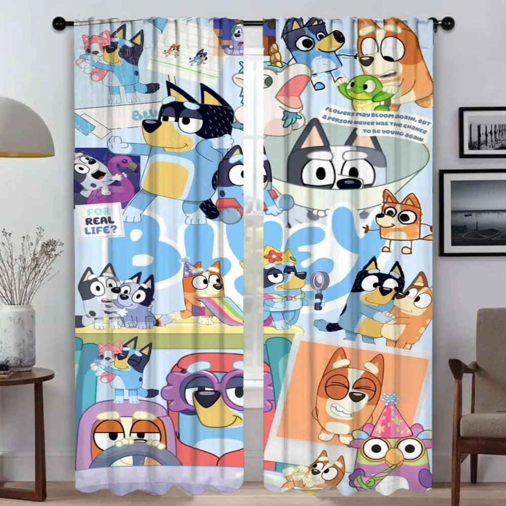 Bluey & Bingo Kids Cartoon Theme 5 Print Window Curtains