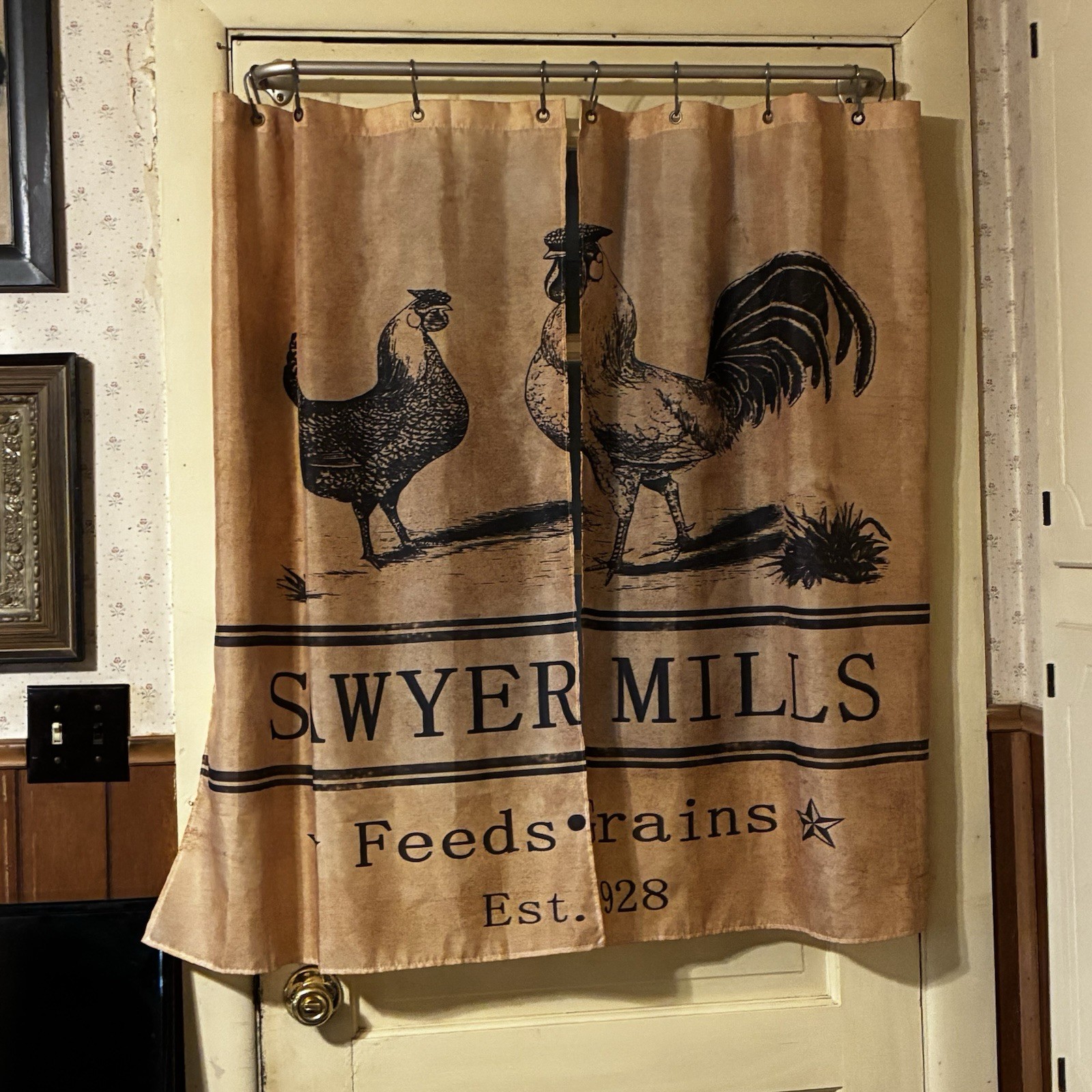 Rooster Kitchen Curtains Sawyer Mills 2pcs one set