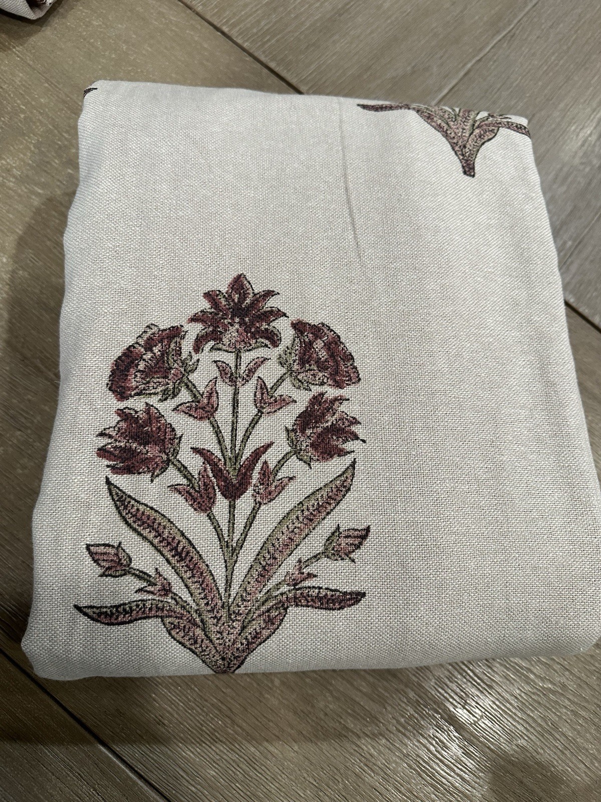 Pottery Barn Elinor Mughal Floral Drape one 50×96″ Curtain Plum Flax