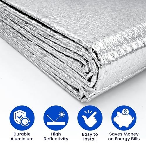 Reflective Double-Sided Aluminum Foil Bubble Insulation for Windows & RVs, 48″x1