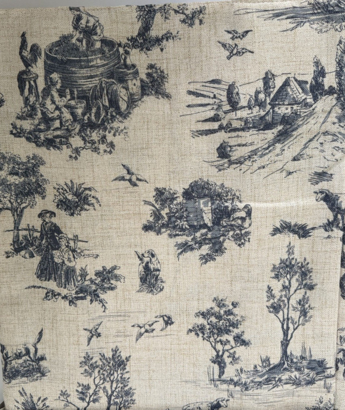 New Envogue French Country Toile Cottage Drapes Curtains 37″ x 96′ Set of 2