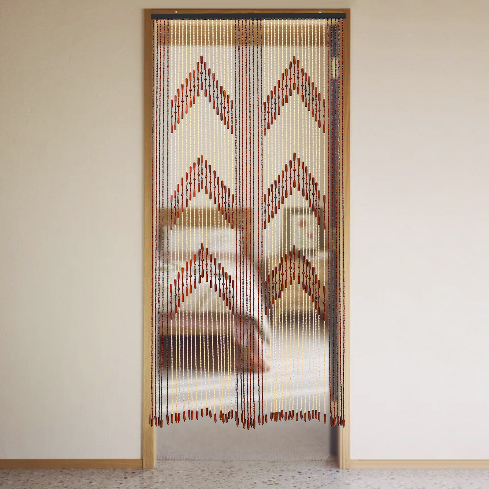 Vintage Bamboo Door Curtain 52 Strands Curtain Beads Room Divider 190*90cm