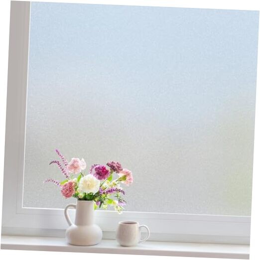 Window Privacy Film, Frosted Glass Window Film, Static Cling 35.4″x78.5″ Pure