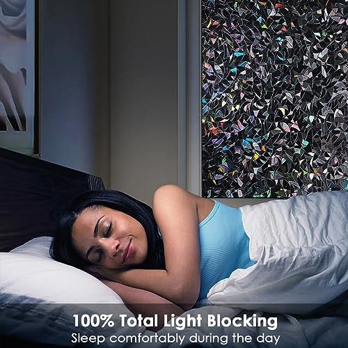 out Window Privacy Film UV Static Window Film No 35.4 x 157.4 Inches Black