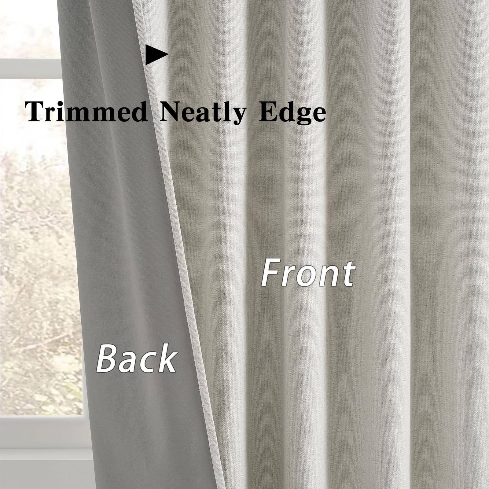 144 Inch Blackout Curtains 2 Panels Linen Textured 2 Story Extra Long Noise R…