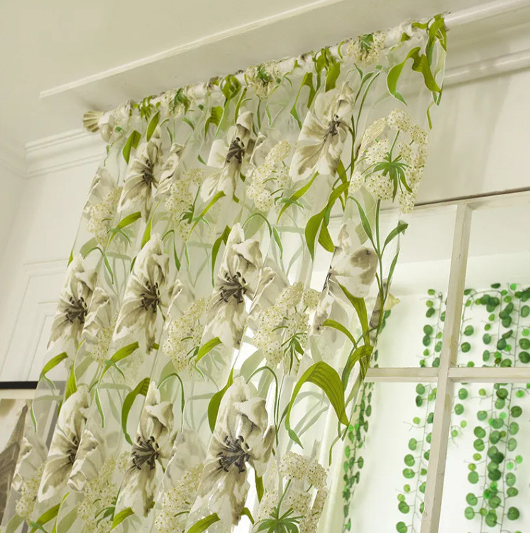 55in x 94in White Striped Translucent Burnout Curtain Light-Filtering Set of 2